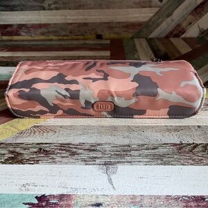 Lug Choo Choo XL Pill Organizer Case Camo Rose EUC Magnetic Close 2 Zip Pockets